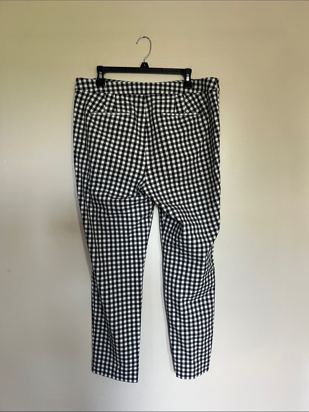 Talbots Gingham Chatham Preppy Ankle Pants Black White Side Zip Size 12 - Picture 6 of 11